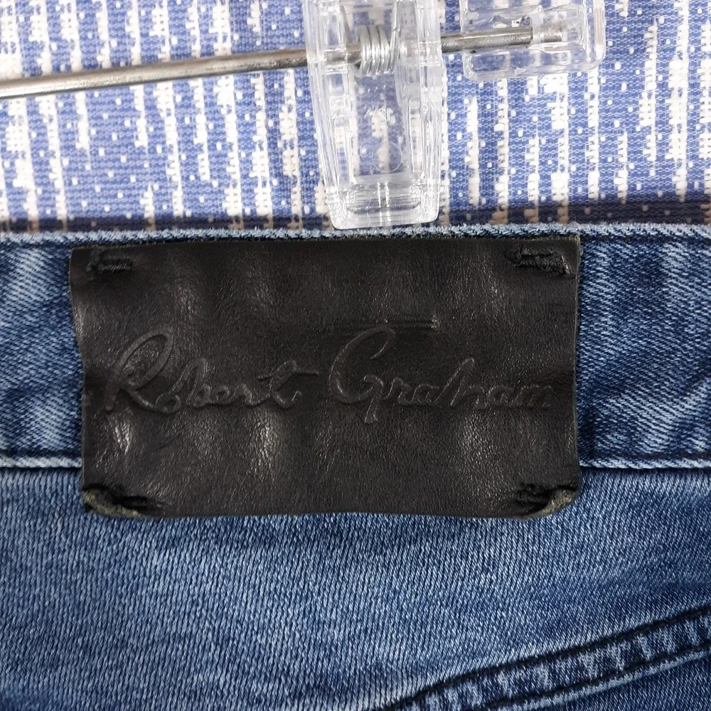 Robert Graham Jeans Mens 36 x 33 Cotton Blend Denim 5-Pocket Blue - Picture 6 of 11